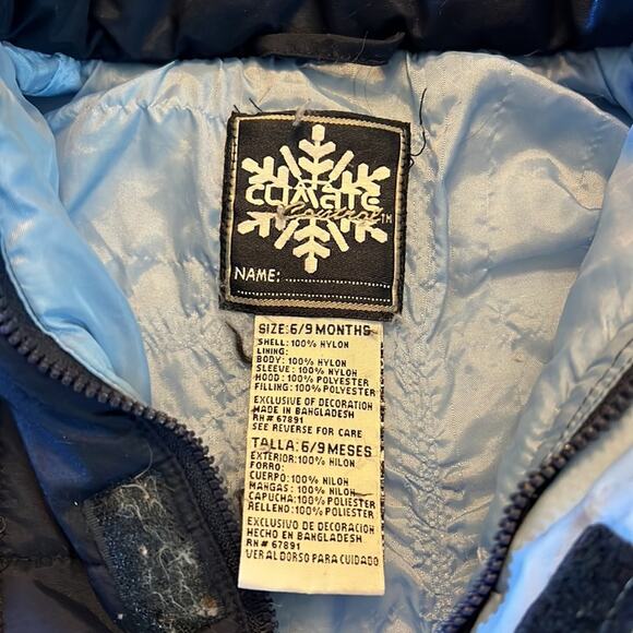 Climate Control Infant Blue Puffer Jacket Winter Size 6/9 Months - Picture 5 of 5